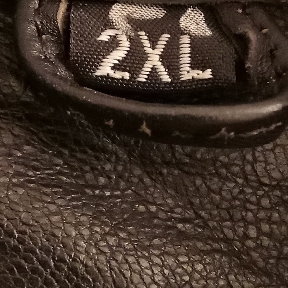 VINTAGE GENUINE LEATHER Matrix Biker Bomber Goth Sz 2XL Black Sliver Studs CG - Picture 12 of 15